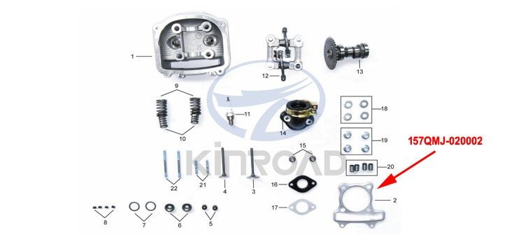 kinroad 150 cc guarnizione della testata